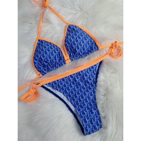 dior bikini blauw met oranje|Bikini Bottom Blue Dior Oblique Technical Fabric .